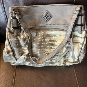 Simply Vera Vera Wang Patterned Shoulder Bag in Gray and Cream